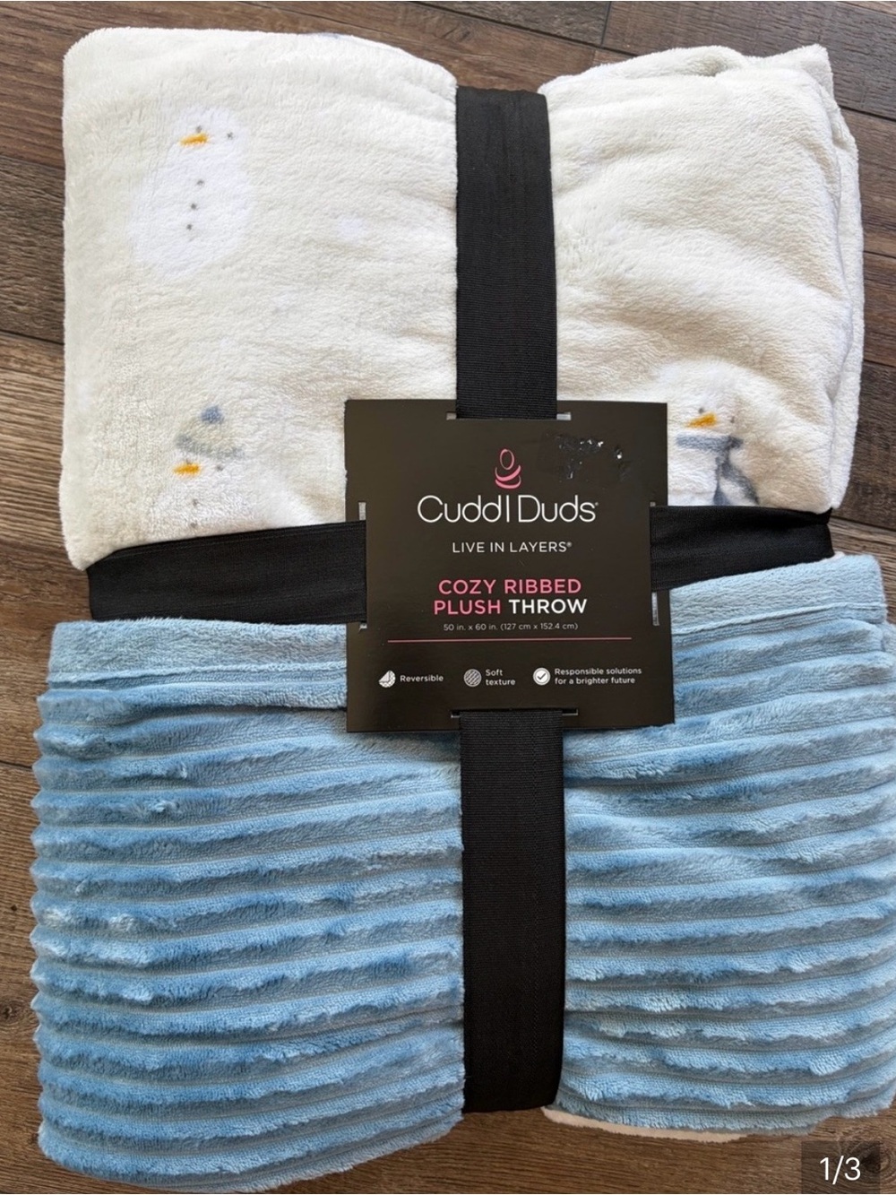Cuddl Duds Cozy Plush
Throw / Blanket - Blue & White Snowman